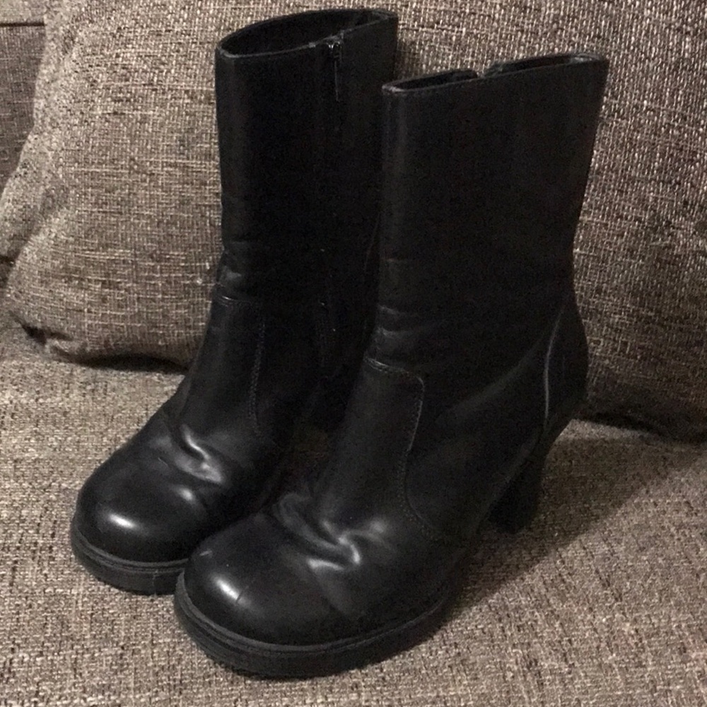 Black zip high ankle boots size 7